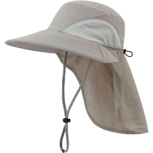 Chapeau De Soleil D'extérieur À Large Bord Avec Rabat Pour Le Cou Et Protection Uv.[Z804]