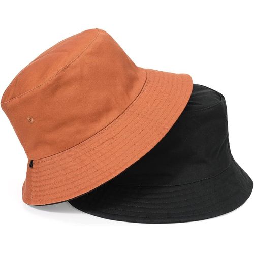 Xxl Chapeau De Pêcheur Réversible Chapeaux De Seau Unisexe Pliable Coton Anti-Uv Chapeau De Soleil Été Bucket Hat 58-65cm.[Z798]