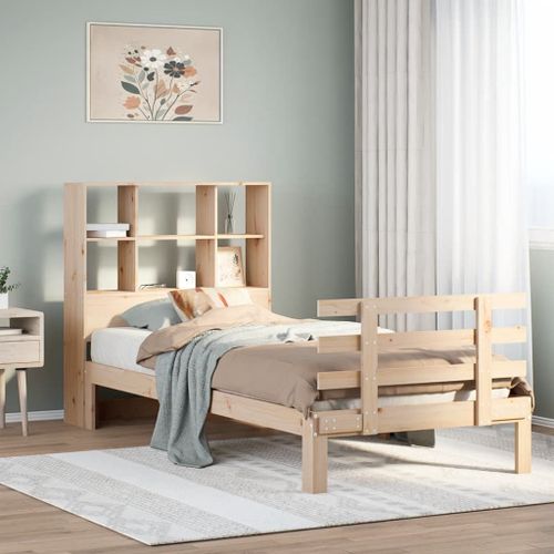 Vidaxl Lit Bibliothèque Sans Matelas 75x190 Cm Bois De Pin Massif