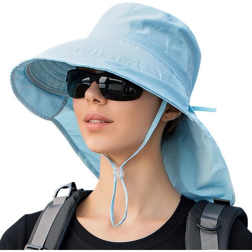 Chapeau De Soleil À Large Bord Pour Femme Protection Uv Casquette Avec Trou Queue De Cheval Randonnée Cyclisme Montagne Voyage.[Z865]