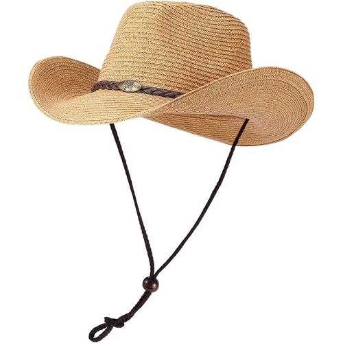 Chapeau Cowboy Western Femme Chapeau De Paille Adulte Unisexe Chapeau De Soleil Homme Pliable Anti-Uv Large Bord.[Z849]