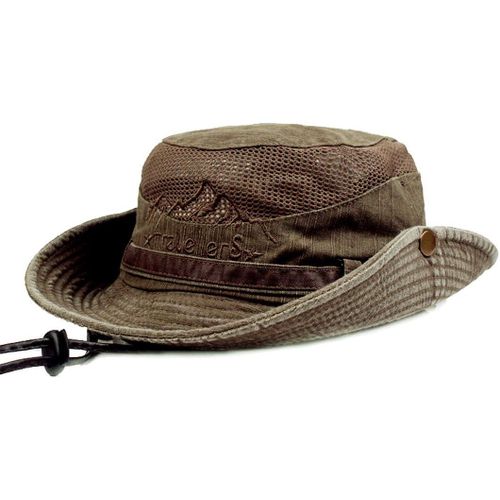 Chapeau Soleil Unisexe Ajustable Pliable Coton Protection Uv Léger Respirant Cordons Menton.[Z760]