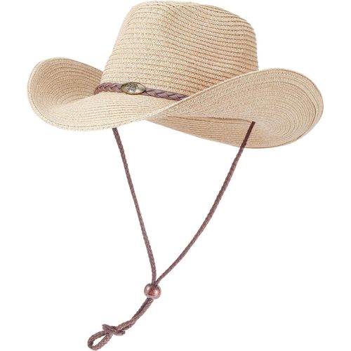 Chapeau Cowboy Western Femme Chapeau De Paille Adulte Unisexe Chapeau De Soleil Homme Pliable Anti-Uv Large Bord.[Z848]