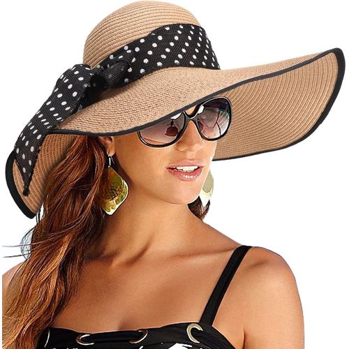 Femme Capeline De Paille À Large Bord Anti-Soleil Respirant Anti Uv Upf 50+ Pour La Plage.[Z878]