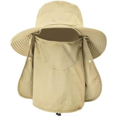 Chapeau De Soleil À Large Bord En Maille Avec Rabat Amovible Pour Le Cou Et Le Visage Protection Uv Upf 50 Unisexe Chapeau D'extérieur Pour Cyclisme,Pêche,Randonnée,Bateau,Jardinage.[Z937]