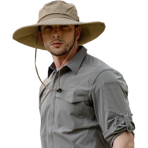 Chapeau Boonie À Large Bord Imperméable Pour Homme-Chapeau De Soleil D'extérieur-Protection Solaire.[Z956]