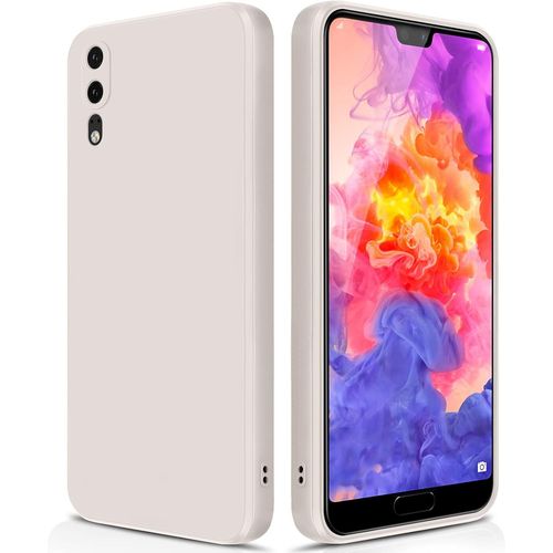 Eryi-Coque Pour Huawei P20 Case En Silicone, Etui De Protection Antichoc Etui Housse Silicone Ultra-Mince Avec Couche Intérieure En Fibre Et Protection Pour Caméra, Blanc