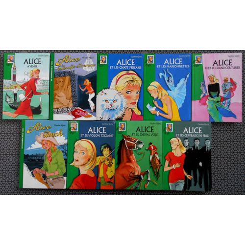 Bibliotheque Verte Lot De 9 Livres Alice - Caroline Quine Editions Recentes