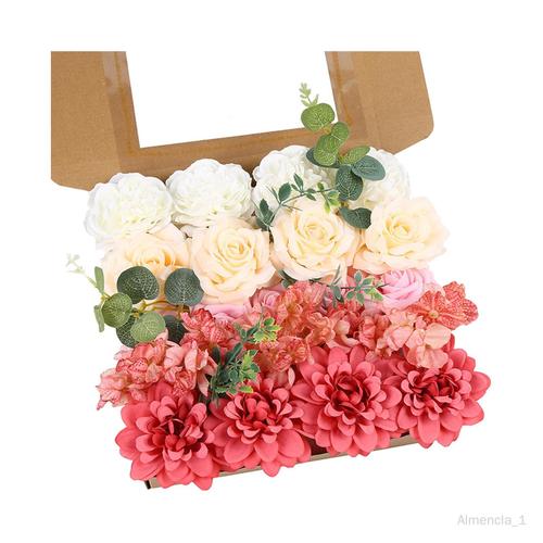 Bouquets de mariée combinés de fleurs artificielles, pour centres de Table, Rose rouge