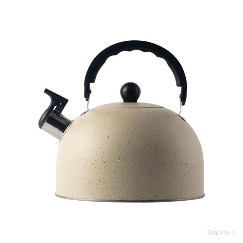 Bouilloire sifflante 2,5 l, théière légère pour cuisine, appartement, Beige