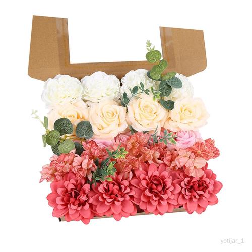 Bouquets de mariée artisanaux combinés de fleurs artificielles, pour centres Rose rouge