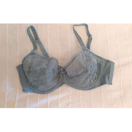 Soutien-Gorge Bleu Tirant Sur Le Bleu Gris, Avec Dentelle, 100 D