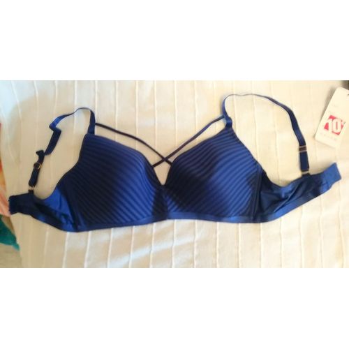 Soutien-Gorge Bleu Marine Ou Bleu Foncé, Triangle Avec Lien Sur Buste, 100 D