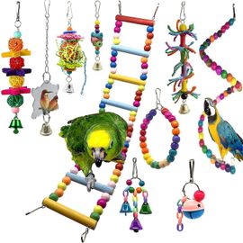 Jouets À Mâcher Balançoire Pour Perroquets Et Oiseaux, Cloche Suspendue, Jouets En Cage Adaptés Aux Petites Perruches, 10 Paquets