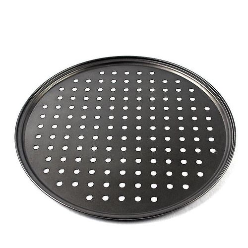 Poêle À Pizza Antiadhésive De 32cm, Ensemble De Pizza Avec Trous, Poêle Croustillante En Acier Au Carbone Ronde