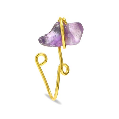 Anneau De Nez En Pierre De Cristal, Pince-Nez En Forme De U, Violet