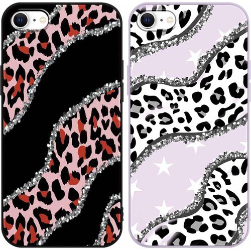 Eryi-2 Pièces Coque Pour Iphone 8/7 / Se 2020 / Se 2022 4,7"", Ultra Souple Silicone Avec Aesthetic Motif Léopard Étui Pour Femmes, Antichoc Anti-Rayures Bumper Protection Housse Pour Iphone Se