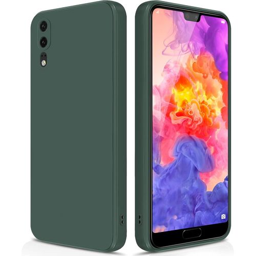 Eryi-Coque Pour Huawei P20 Case En Silicone, Etui De Protection Antichoc Etui Housse Silicone Ultra-Mince Avec Couche Intérieure En Fibre Et Protection Pour Caméra, Vert