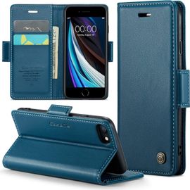 Eryi-Coque Pour Iphone 8/7/6/Se 2020/2022 Étui Portefeuille Cover En Cuir Pu Wallet Avec Cartes Magnétique Et Rfid Protection Folio Housse Iphone Se 2/3 Case, Bleu