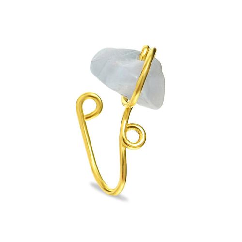Anneau De Nez En Pierre De Cristal, Pince-Nez En Forme De U, Bleu