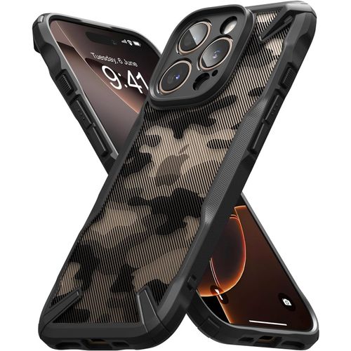 Eryi-Coque Compatible Avec Iphone 16 Pro Max [Fusion-X] Antichoc Protection Militaire Défense Résistant Aux Rayures Rigide Back Souple Bumper Étui Iphone 16 Pro Max Case Accessoires - Camo Black