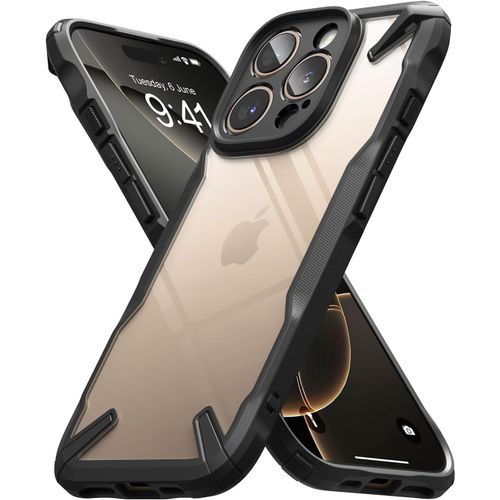 Eryi-Coque Compatible Avec Iphone 16 Pro [Fusion-X] Antichoc Protection Militaire Défense Résistant Aux Rayures Rigide Back Souple Bumper Étui Iphone 16 Pro Case Accessoires - Black