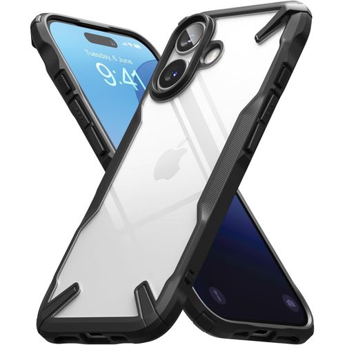 Eryi-Coque Compatible Avec Iphone 16 Plus [Fusion-X] Antichoc Protection Militaire Défense Résistant Aux Rayures Rigide Back Souple Bumper Étui Iphone 16 Plus Case Accessoires - Black
