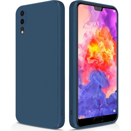 Eryi-Coque Pour Huawei P20 Case En Silicone, Etui De Protection Antichoc Etui Housse Silicone Ultra-Mince Avec Couche Intérieure En Fibre Et Protection Pour Caméra, Bleu