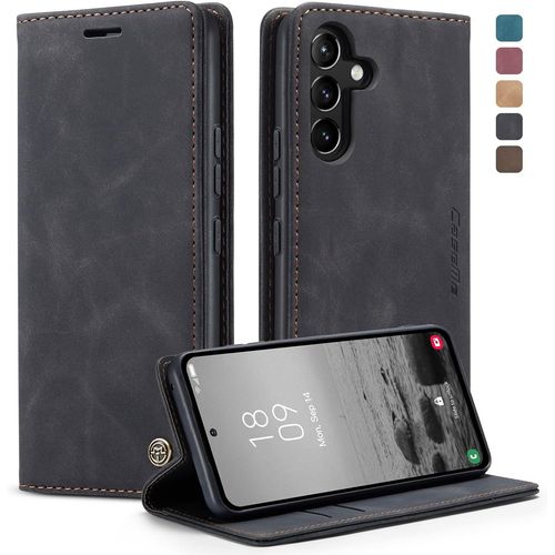 Eryi-Coque Samsung Galaxy A54 5g, Housse Antichoc En Cuir Pu Premium Fentes Cartes Etui Pochette De Portefeuille Avec Fonction Support Case À Rabat Pour Samsung Galaxy A54 5g - Noir