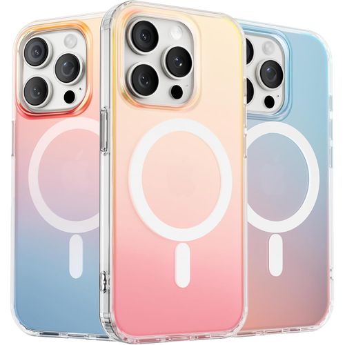 Eryi-Coque Magnétique Pour Iphone 15 Pro 6,1 Pouces Compatible Avec Magsafe, Housse Matte Translucide, Étui Protection Militaire Anti-Rayures Antichoc (Soleil Couchant)