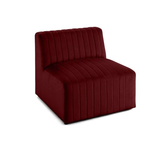 Canapé Modulable 1 Places En Velours Rouge