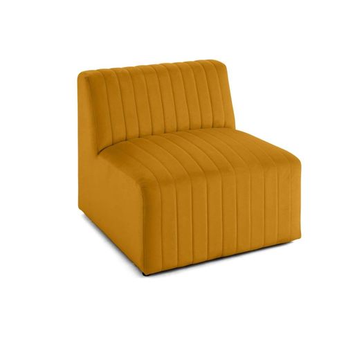 Canapé Modulable 1 Places En Velours Jaune