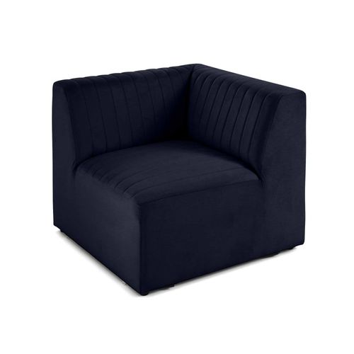 Canapé Modulable 1 Places Angle Réversible En Velours Bleu Marine
