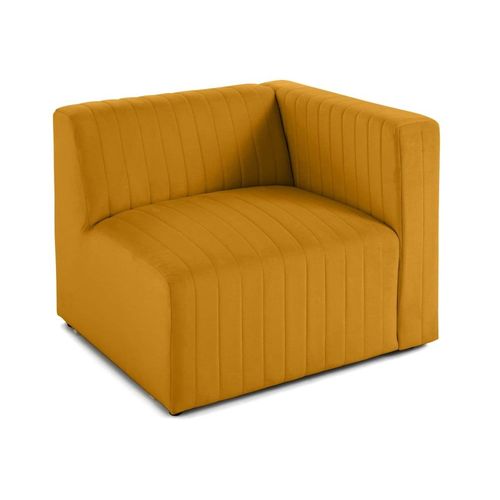 Canapé Modulable 1 Places Angle Droit En Velours Jaune