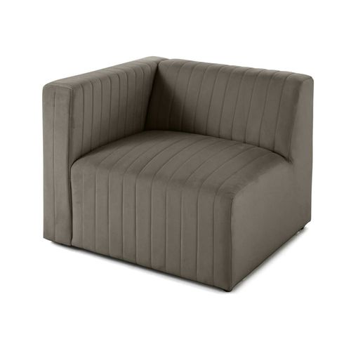 Canapé Modulable 1 Places Angle Gauche En Velours Gris