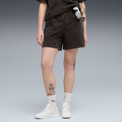 Short Délavé 13 Cm À Taille Haute Essentials Femme