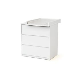 Commode 3 Tiroirs Avec Plan À Langer En Bois 50 Cm - Blanc
