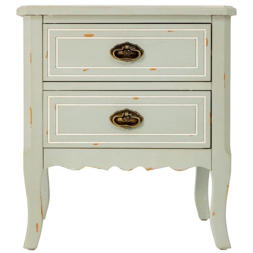 Table De Chevet En Bois Avec Deux Tiroirs 50x38x55h Cm