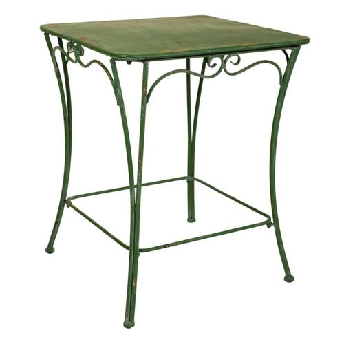 Ensemble Table Et 2 Chaises En Fer Forgé : (2)42x47x92h-61x61x75,5h Cm