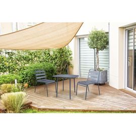 Table De Jardin Métal Gris 70 X 70 X 71 Cm