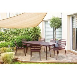 Table De Jardin Métal Terracotta 180 X 90 X 71 Cm