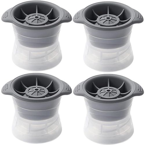Eryi-Lot De 4 Moules Circulaires De Hockey Sur Glace En Silicone De 6 Cm Pour Gobelet À Whisky, Verre À Bourbon En Cristal, Grands Glaçons Pour Boissons, Moules À Glaçons Pour Congélateur