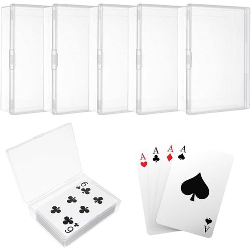 Eryi-Lot De 5 Boîtes De Rangement Pour Cartes, Étui Transparent En Plastique, Boîte De Protection Pour Cartes De Jeu, Cartes De Visite, Cartes Bancaires, Cartes À Collectionner (Transparent)