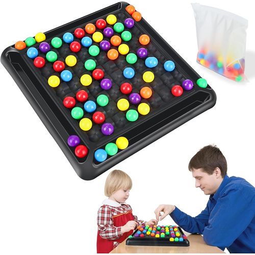 Eryi-Échiquier Intellectuel Duel Double, 80 Pièces Rainbow Ball Elimination Chess Game, Intellectual Chessboard, Jeux De Société D'association De Perles Pour Enfant Et Adultes (2-4 Joueurs)