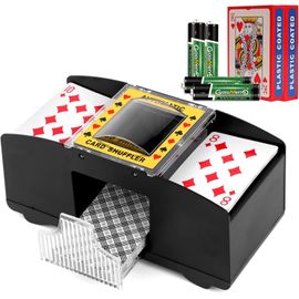Eryi-Mélangeur De Cartes Electrique, Distributeur De Cartes Automatique Avec Batterie Et 2 Jeux De Poker Pour Uno, Poker, Pro,Mini Tarot, Blackjack, Texas Hold'em