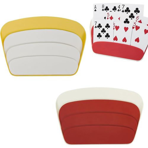 Eryi-Lot De 2 Porte-Cartes À Jouer, Design À Trois Couches, Porte-Cartes À Jouer,Porte Carte Enfant, Support Carte À Jouer