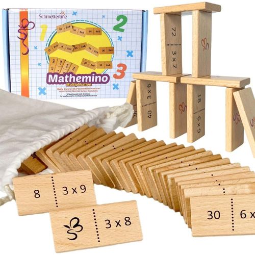 Eryi-® Domino De Mathématiques 1 X 1 Pour Apprendre En S'amusant, Jeu De Calcul Amusant À Partir De 7 Ans (2e Et 3e Classe) Jeu De Mathématiques Mathemino (Petite Table De Multiplication)