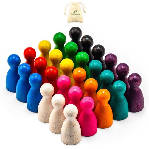 Eryi-Lot De 30 Cônes De Paille En Bois De Hêtre Dans Dix Accessoires Pour Jeux De Société 10 Couleurs