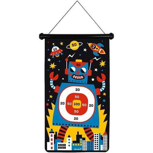 ERYI-- Jeu De Fléchettes Magnétiques Thème Robots - Recto/Verso - Jeu D'Adresse - Apprentissage Agilité Et Concentration - 6 Fléchettes - Dès 4 Ans, J02073