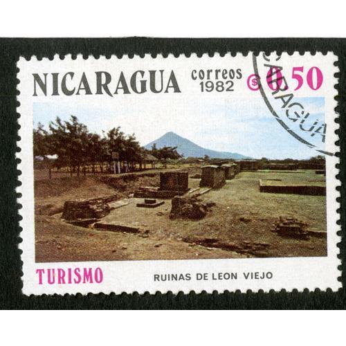 Timbre Oblitéré Nicaragua, Ruinas De Leon Viejo, Turismo, Correos 1982, S 0.50